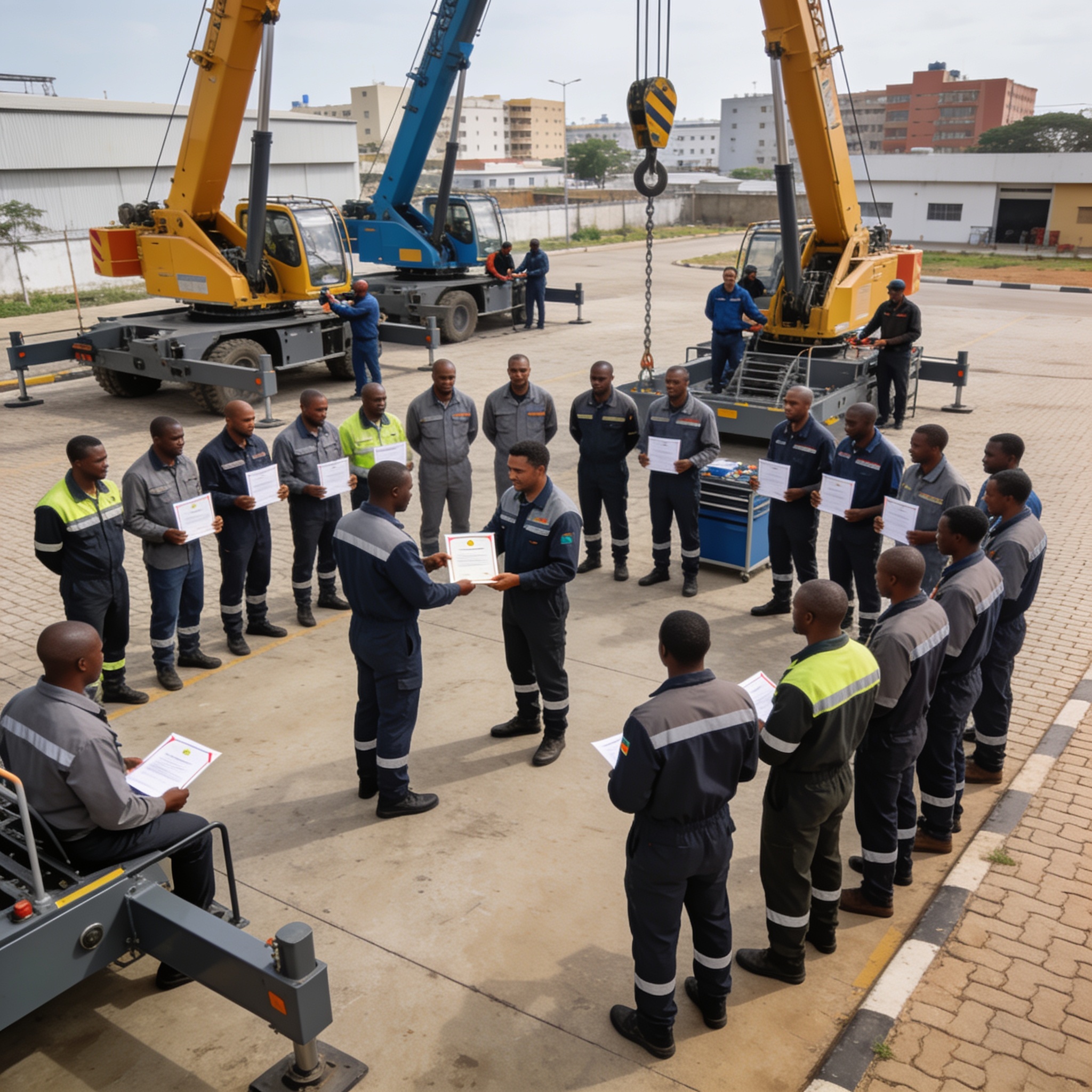 AGL Congo certifie 25 collaborateurs à la conduite en sécurité des grues mobiles