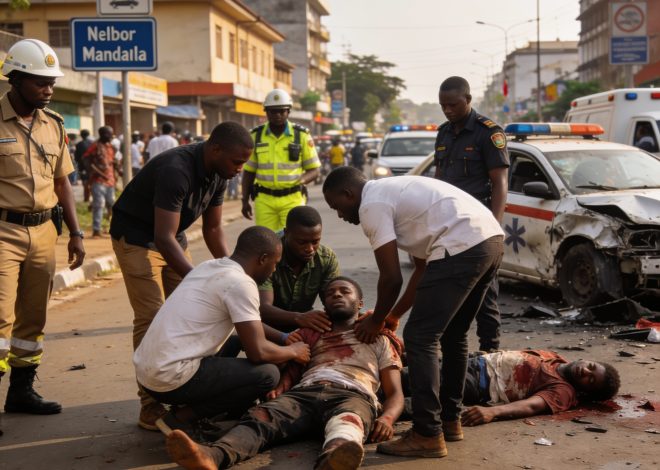 Brazzaville : solidarité citoyenne après un violent accident sur l’avenue Nelson Mandela