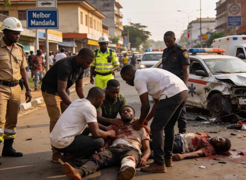 Brazzaville : solidarité citoyenne après un violent accident sur l’avenue Nelson Mandela