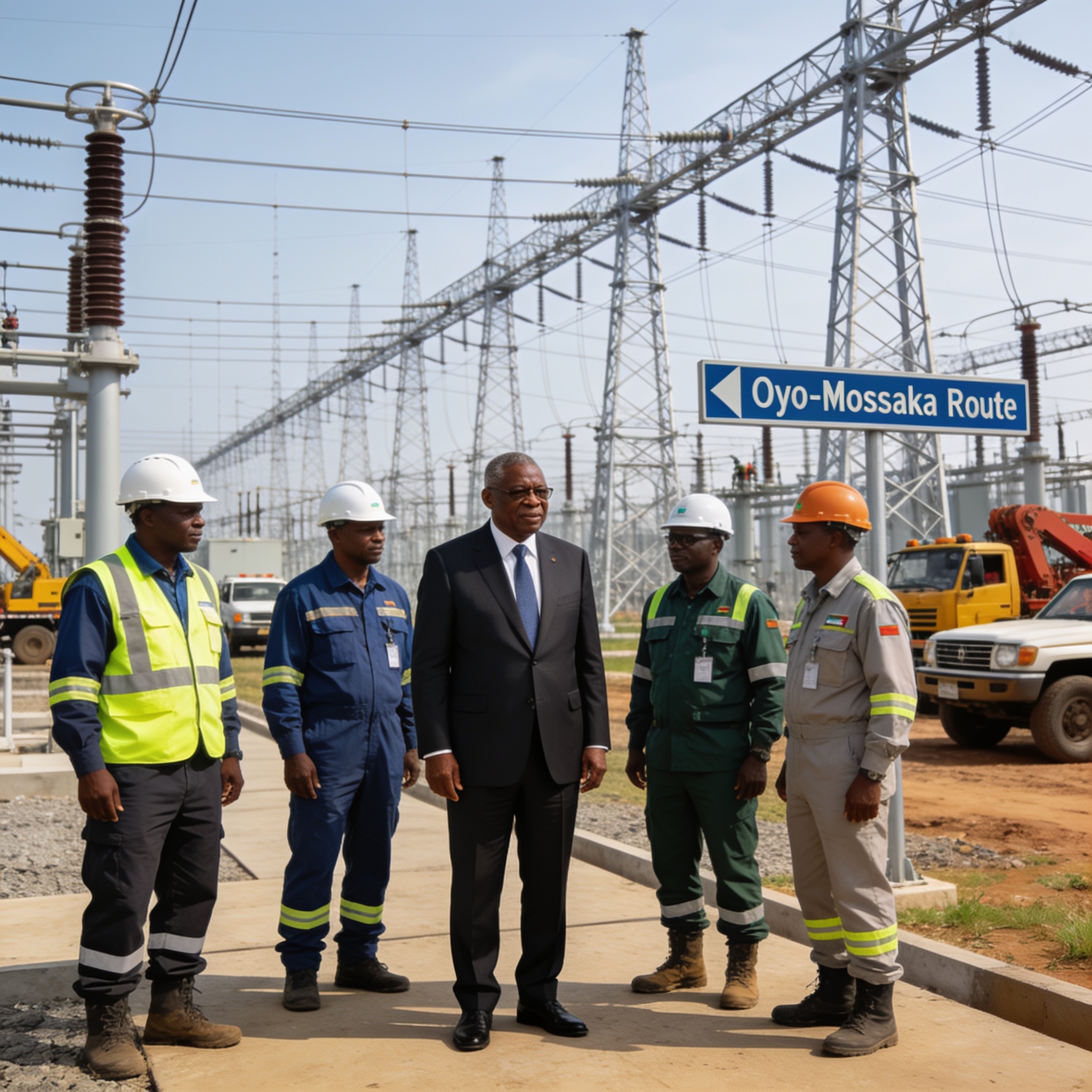 Mossaka : Le Président Sassou-N’Guesso inaugure la ligne électrique 110 kV Oyo-Mossaka